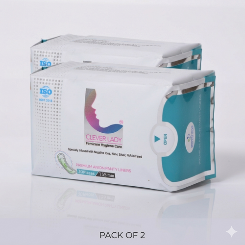 Clever Lady Anion Panty Liners  30pieces I 155MM Pack of 2