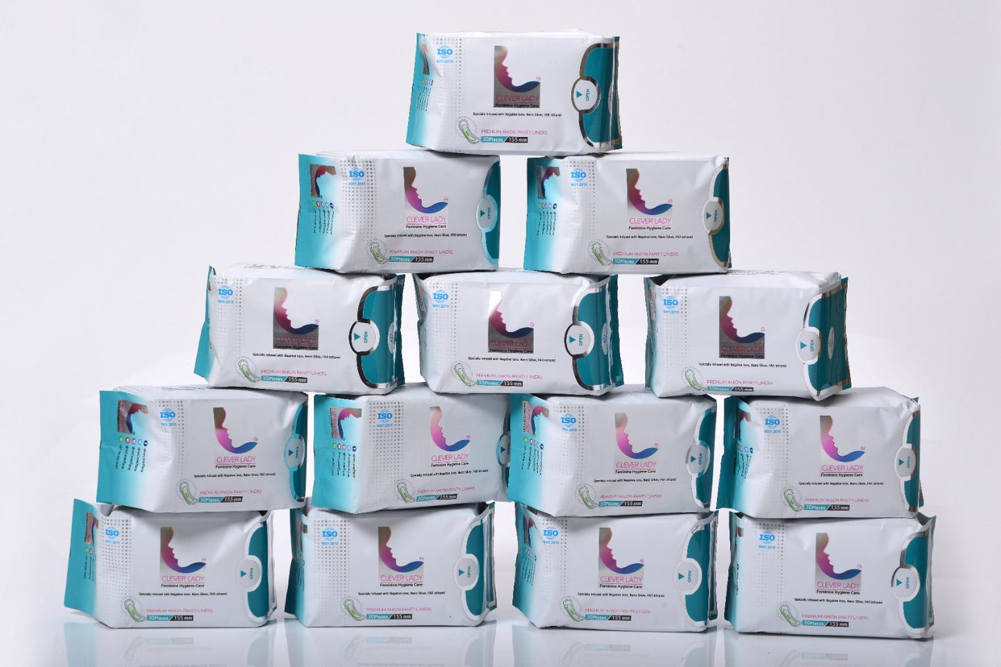 Clever Lady Anion Panty Liners  30pieces I 155MM Pack of 2